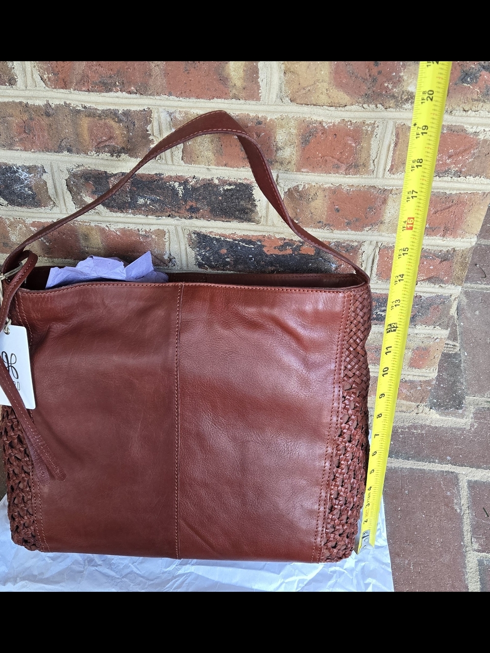 HOBO Woven-Panel Leather Shoulder Bag - Picture 6 of 7